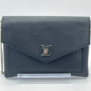 Preloved Louis Vuitton Black Leather Mylockme Chain Pochette TA1139 062323