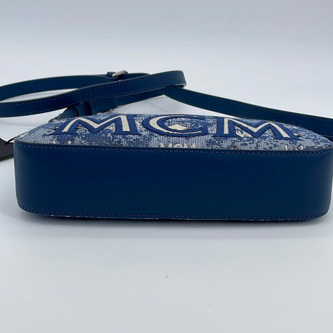 NEW MCM Navy Blue Woven Canvas Mini Crossbody Handbag MWSBATQ01LU001 0 –  KimmieBBags LLC