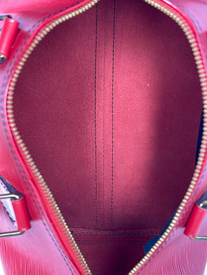 Heritage Vintage: Louis Vuitton Red Epi Speedy 30 Bag.  Luxury, Lot  #79009