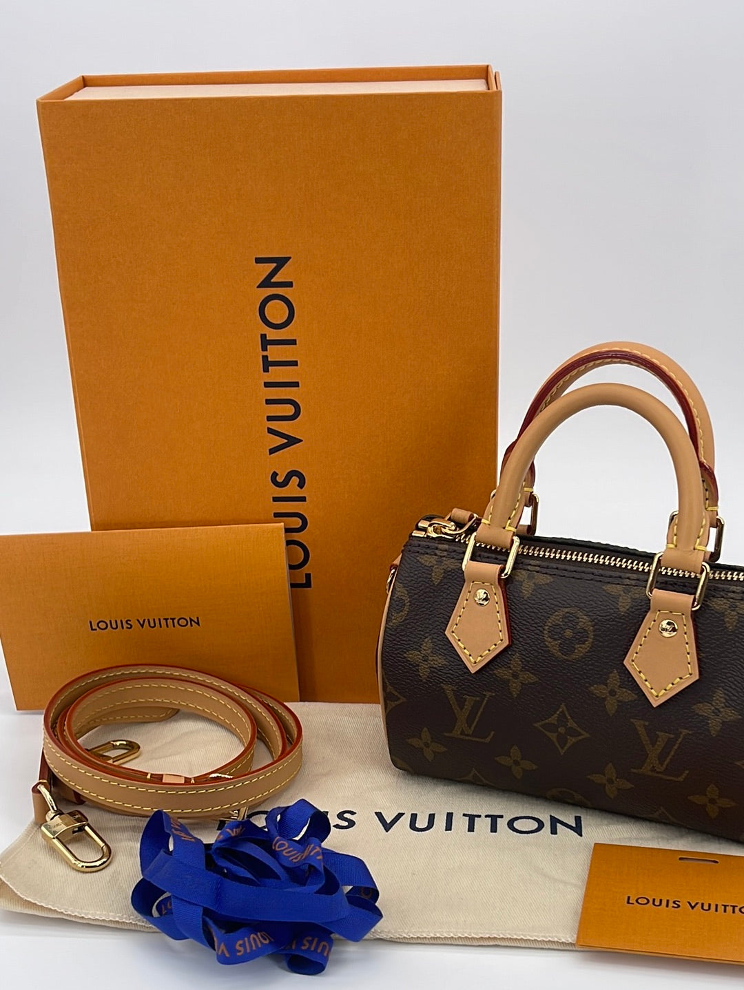 Nano speedy / mini hl leather crossbody bag Louis Vuitton Brown in
