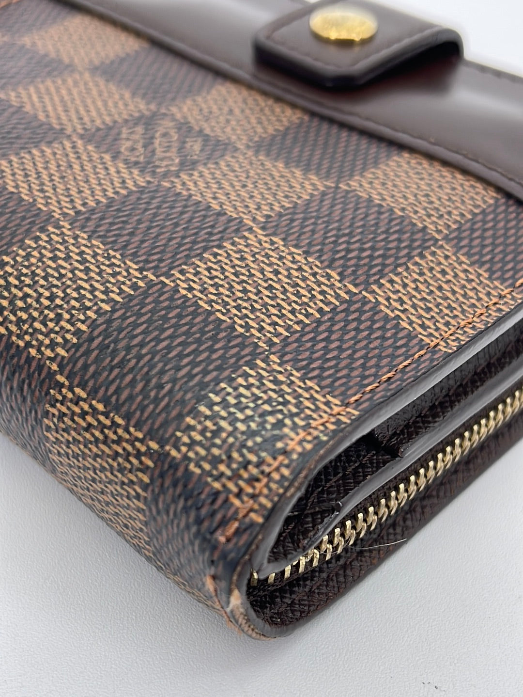 Preloved Louis Vuitton Damier Ebene Compact Zip Bifold Wallet CA0075 060923 $110 OFF DEAL