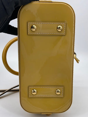 Yellow Louis Vuitton Monogram Vernis Alma PM Handbag