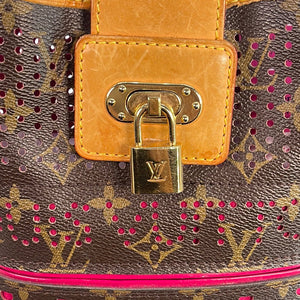 Louis Vuitton perforated monogram and orange leather shoulder bag