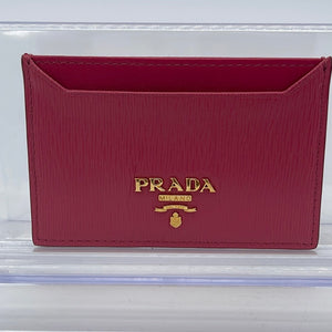 PRELOVED Prada Pink Saffiano Leather Card Case 165 051923