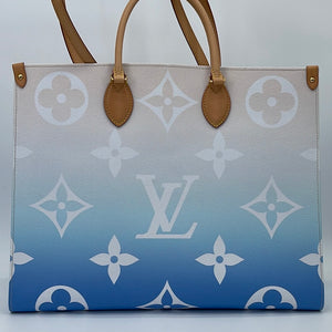 Louis Vuitton Pool Onthego GM Monogram Tote Shoulder Bag Blue