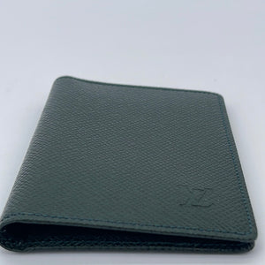 PRELOVED Louis Vuitton Green Taiga Canvas ID Card Case MI0949 060823