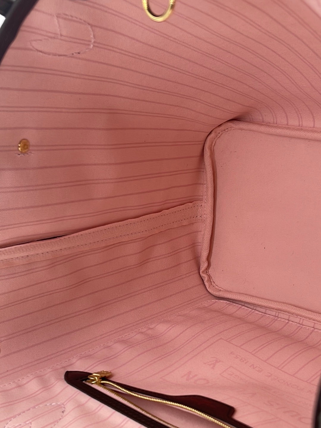 PreLoved Louis Vuitton Damier Ebene Neverfull MM Tote Bag (pink