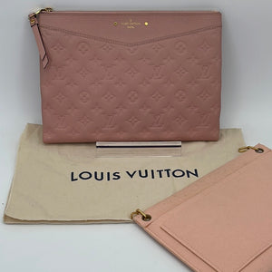 Preloved Louis Vuitton Rose Poudre Empreinte Monogram Leather Daily Po –  KimmieBBags LLC