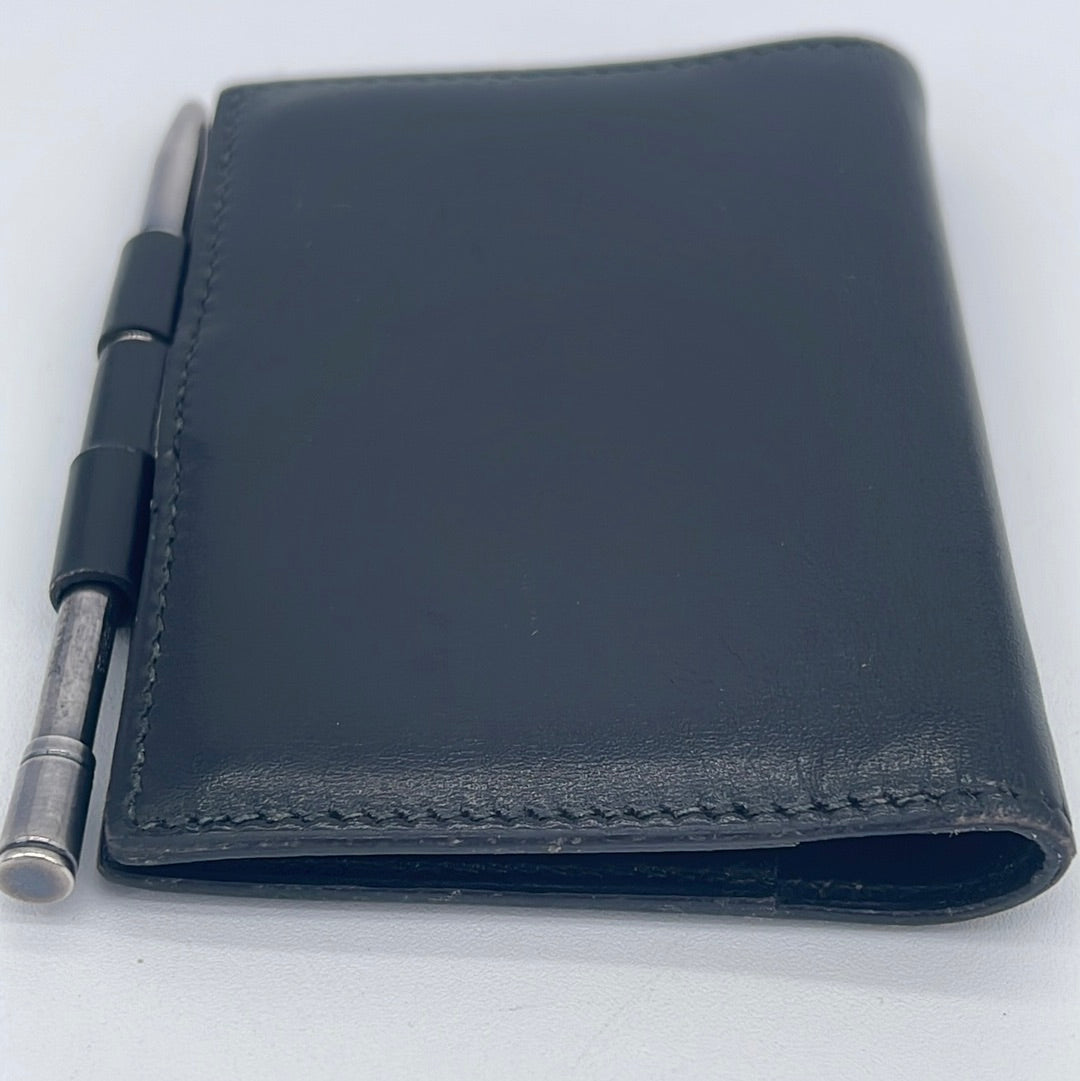 Preloved Hermes Black Leather Mini Agenda / Day Planner Cover CircleTK 052223