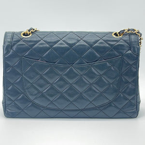 CHANEL Maxi Classic Handbag Leather & Gold Tone Metal Beige Jumbo 2012 - Chelsea  Vintage Couture