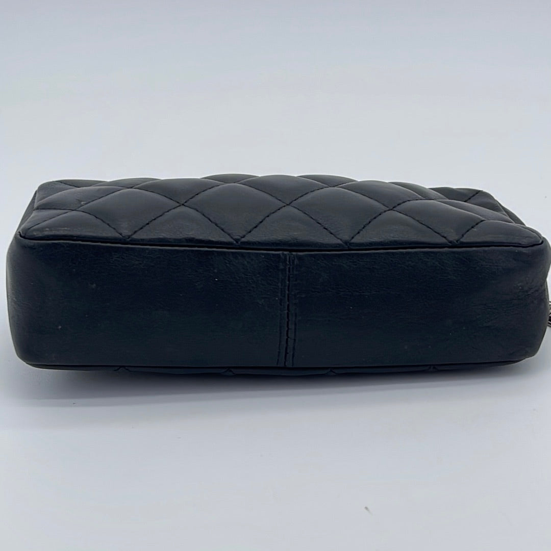 Authentic Chanel Black Cambon Cosmetic Pouch 10379454 052923