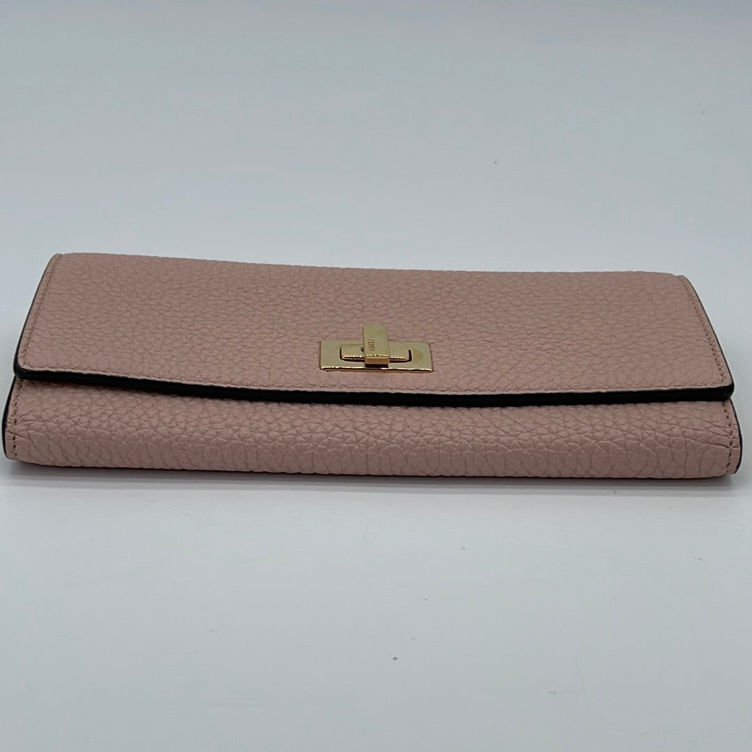 Preloved FENDI Pink Leather Selleria Peekaboo Wallet 8M0427AEUM2282018 062023