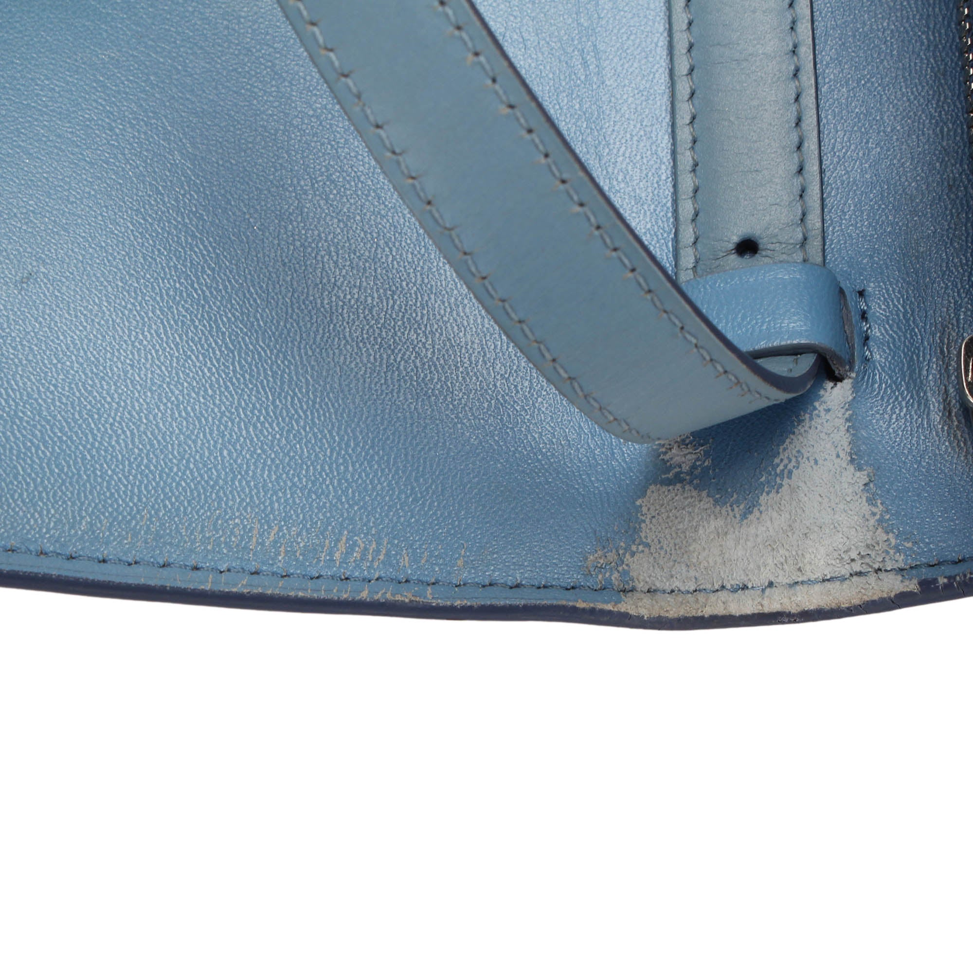 Preloved Blue Celine Calfskin Medium Classic Box Leather Shoulder Bag 032823