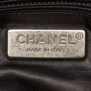 Preloved Chanel Black Fur Leather Tote 032823