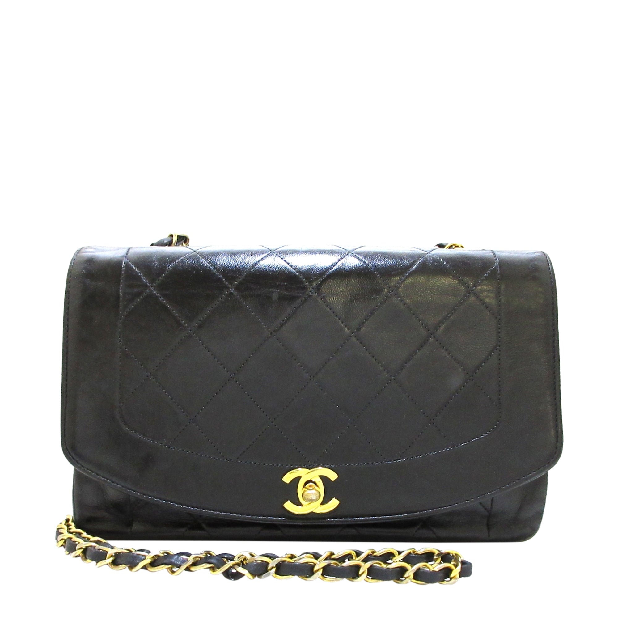 Chanel Matlasse Chain Shoulder Bag Black Lambskin Leather – Timeless Vintage  Company