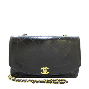 Vintage Chanel Quilted Matelasse Diana 25 Lambskin Shoulder Bag