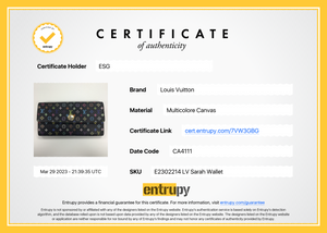 PRELOVED Louis Vuitton Multicolor Black Sarah Wallet CA4111 041323