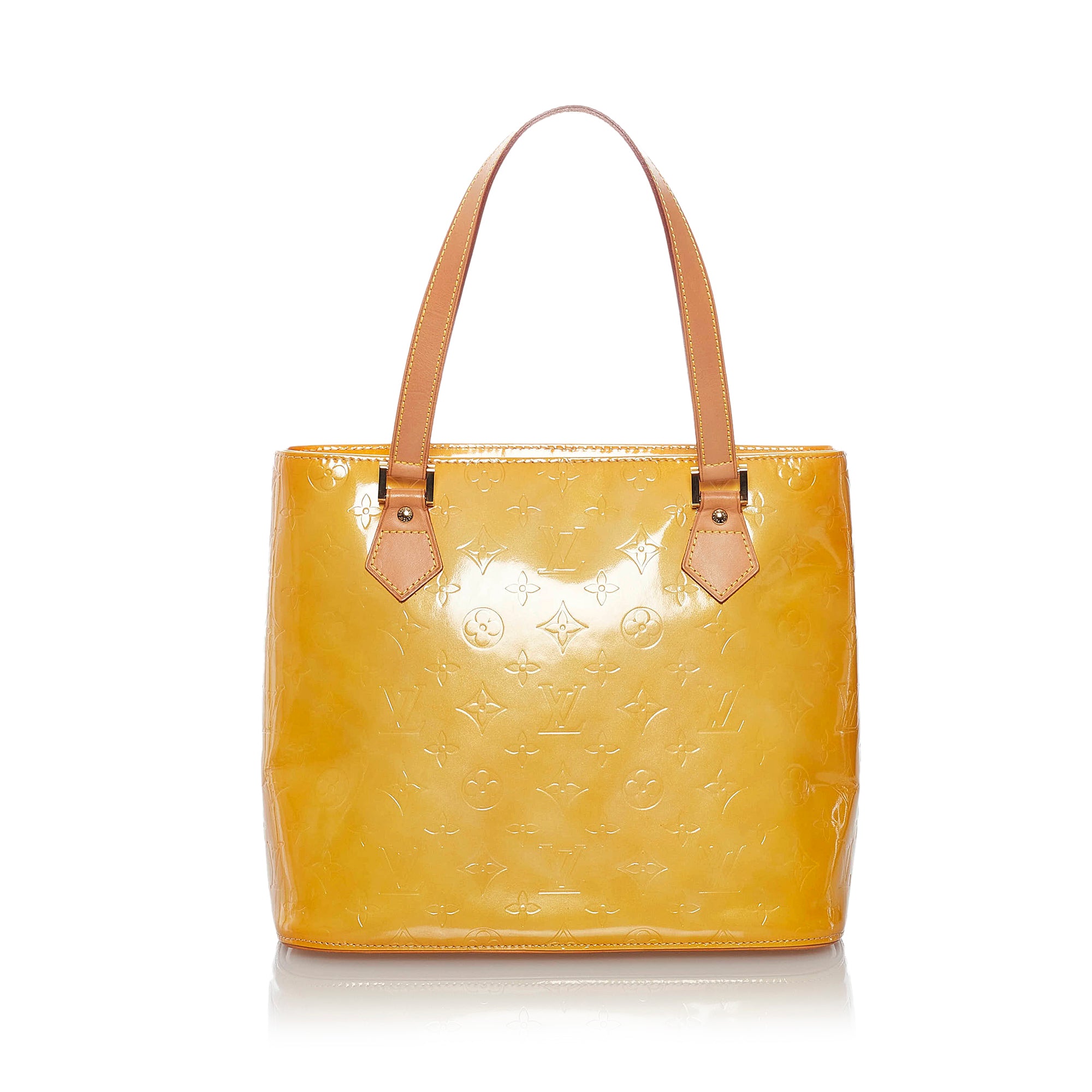Houston patent leather handbag Louis Vuitton Yellow in Patent