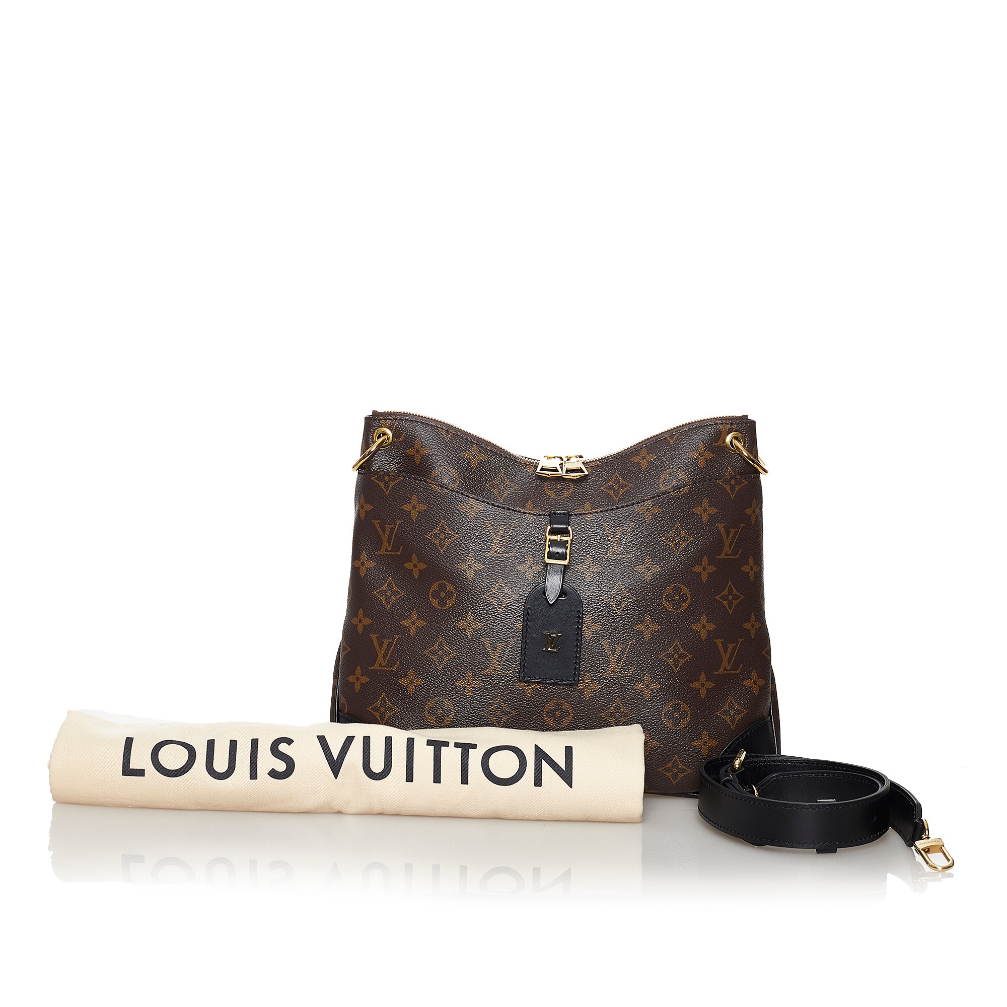 Louis Vuitton Monogram Odeon MM Messenger Bag Brown Black