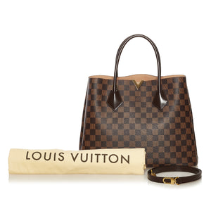 Authentic Louis Vuitton Damier Ebene Kensington Top Handle Bag w/ Strap