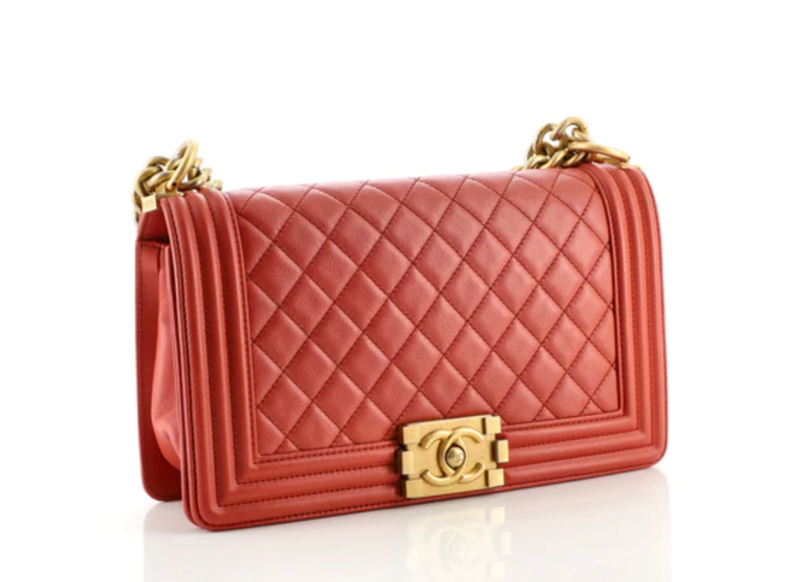 PRELOVED CHANEL Pink Lambskin Medium Boy Bag Gold Hardware 25073402 011423