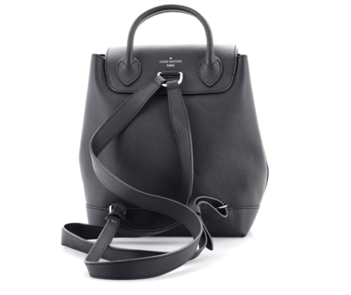 louis vuitton black leather backpack