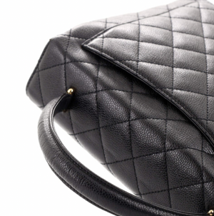 Vintage CHANEL Black Caviar Top Handle Flap Bag 6462382 011823 LS