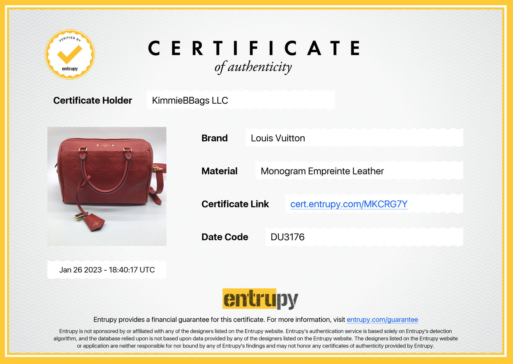 PRELOVED Louis Vuitton Speedy 25 Empreinte Leather Bandolier Bag DU3176 012823