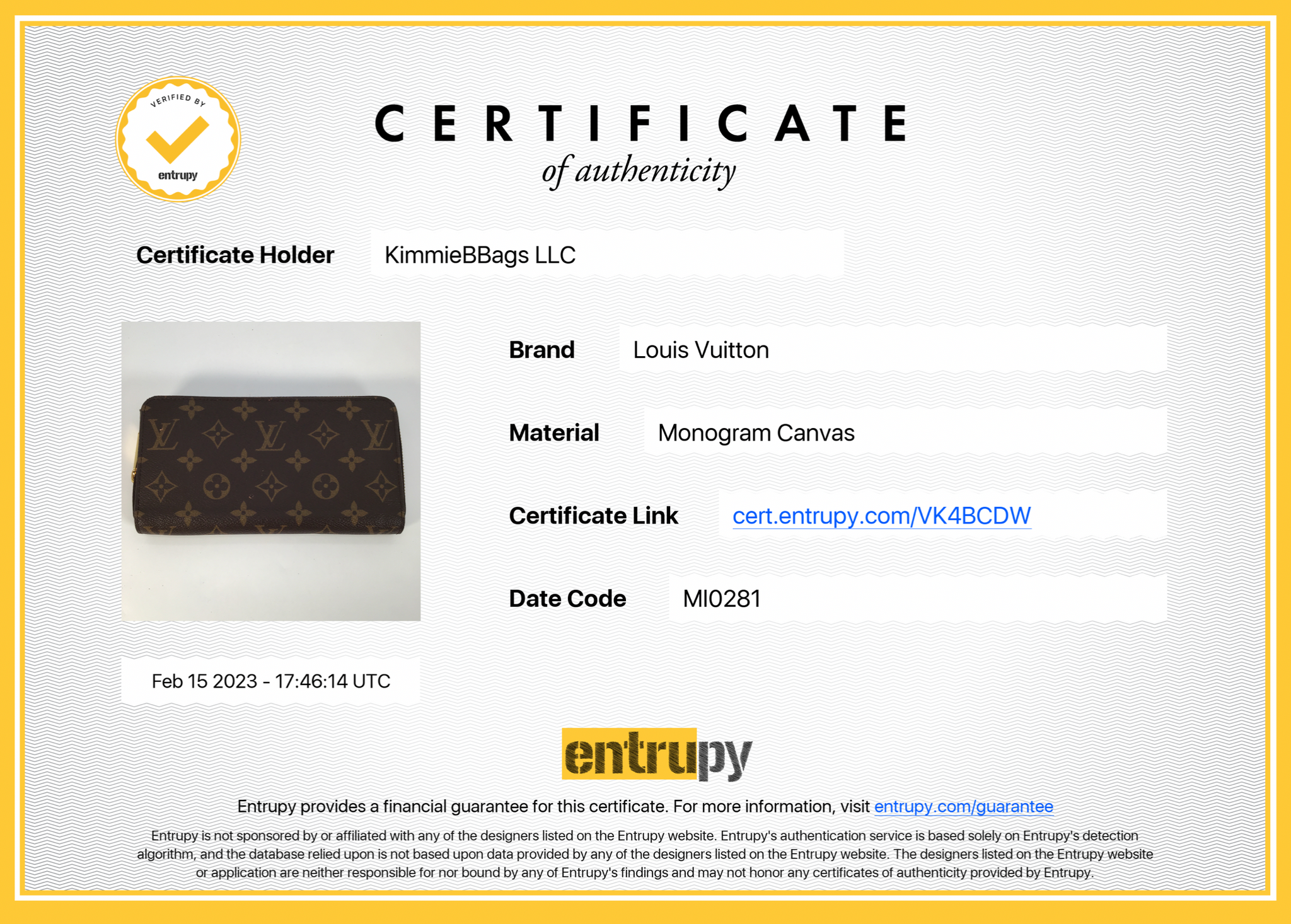 Preloved Louis Vuitton Reverse Monogram Juliette Wallet XY92QBT 080223 –  KimmieBBags LLC