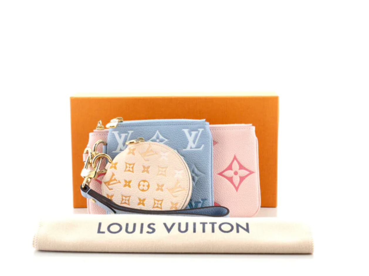 Louis Vuitton Trio Pouch Pink Pochette By The Pool Monogram Empreinte Giant