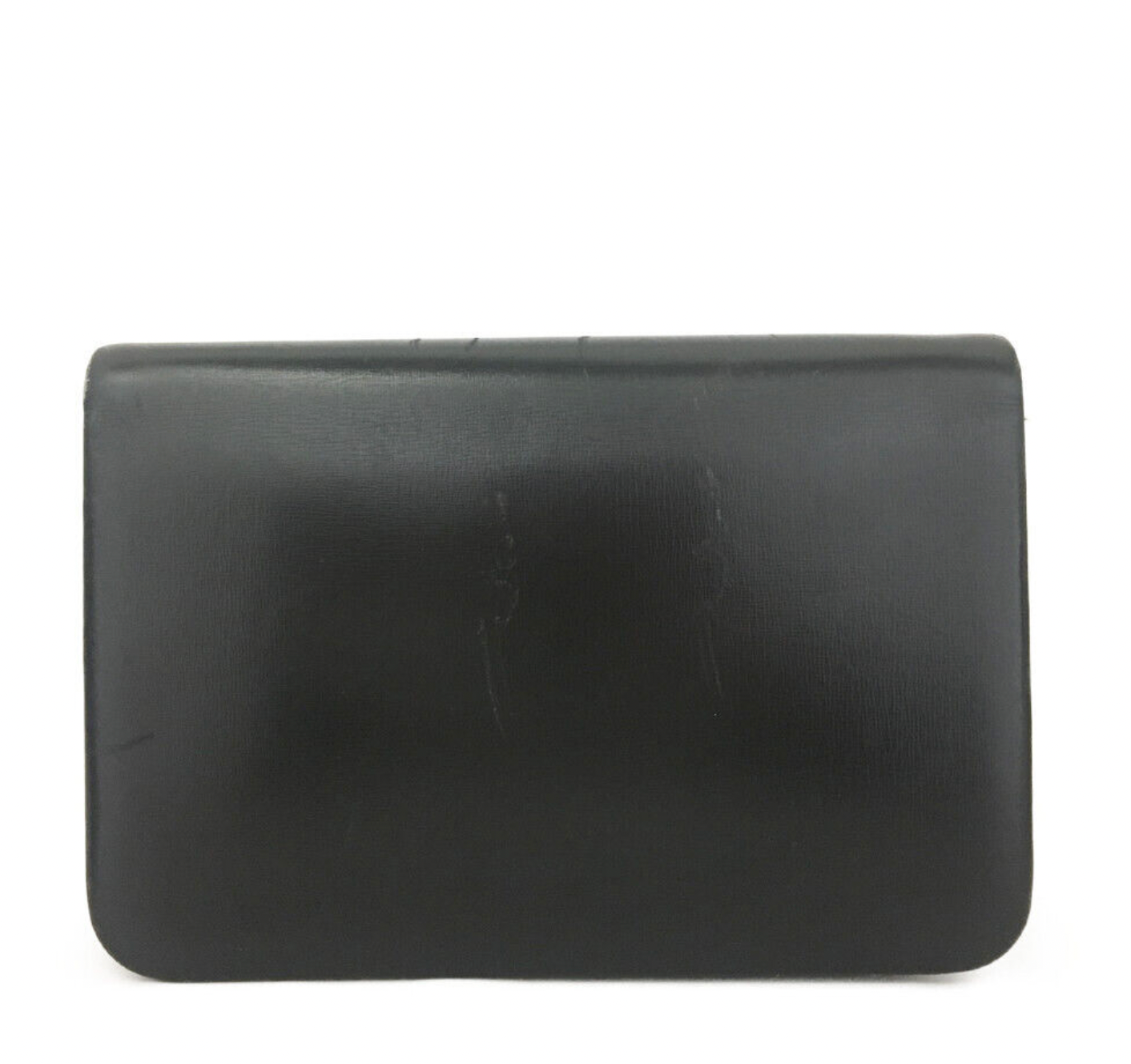 Vintage Christian Dior Logo Black Leather Chain Shoulder Bag 022623
