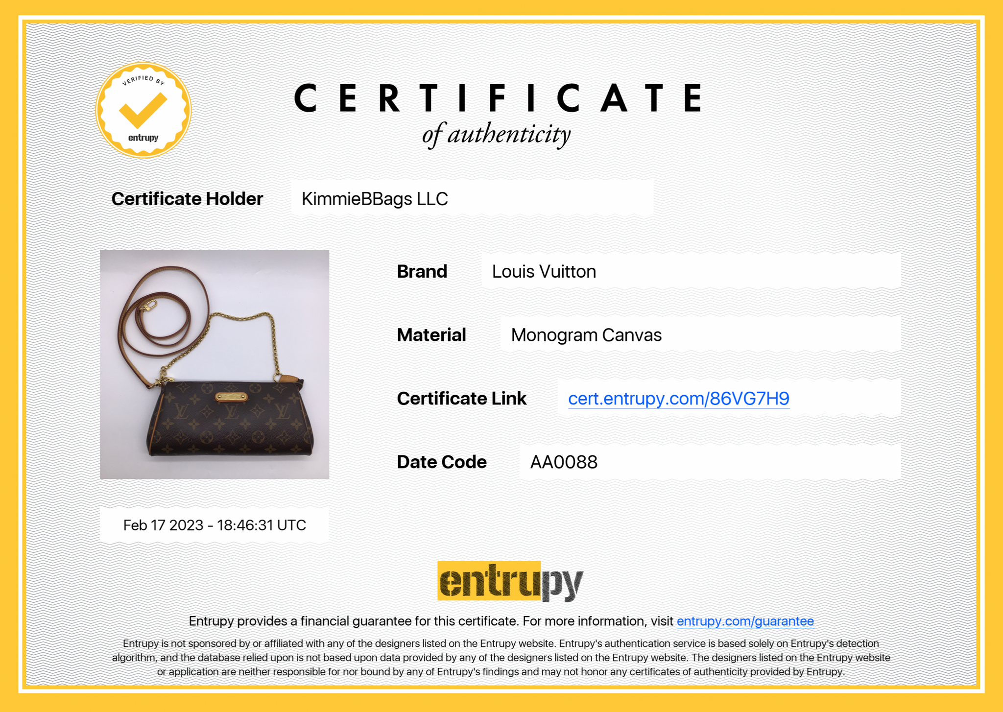 PRELOVED Louis Vuitton Eva Handbag Monogram Canvas Crossbody Bag AA0088 022623