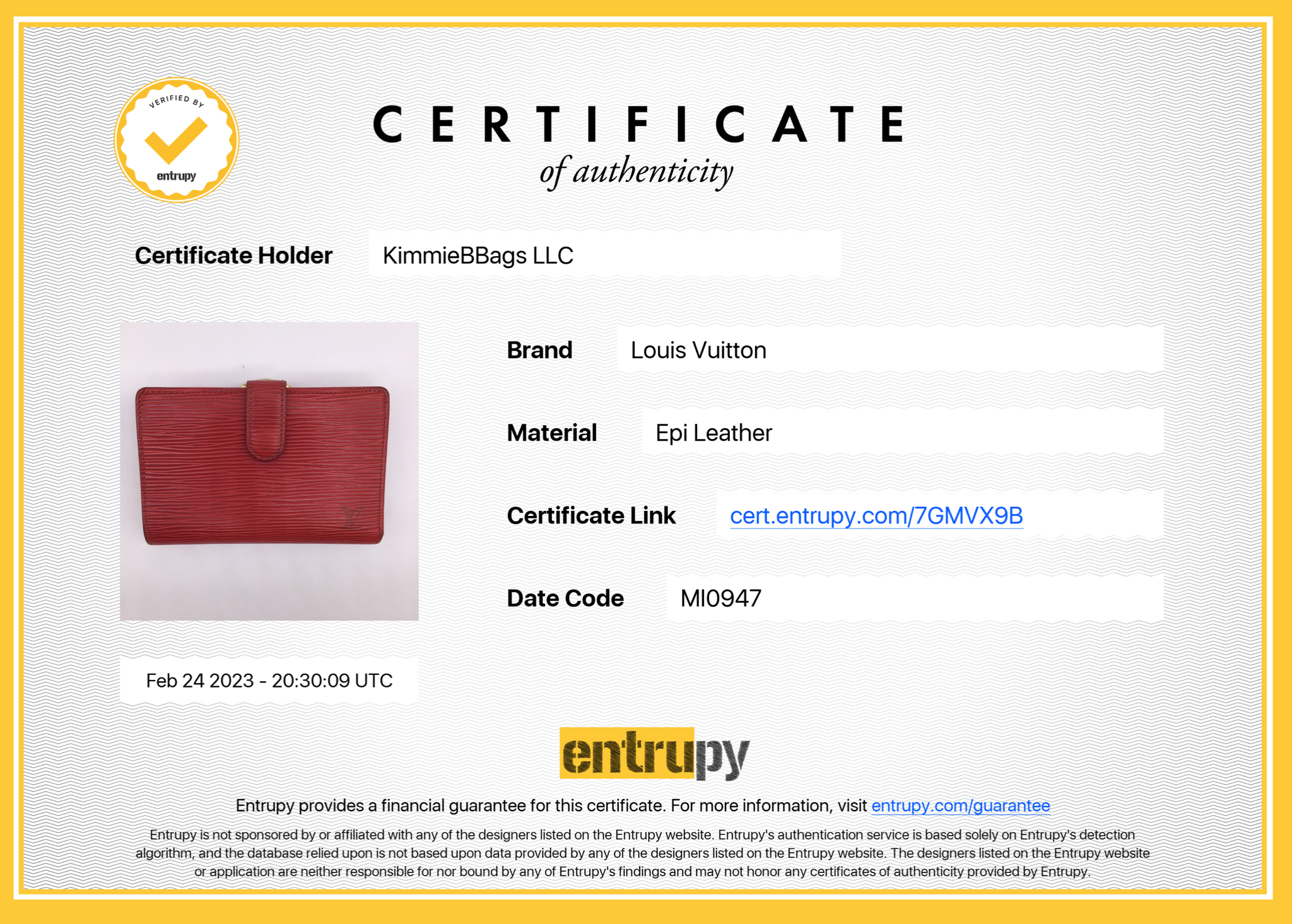 Preloved Louis Vuitton Red Epi French Wallet MI0947 031123