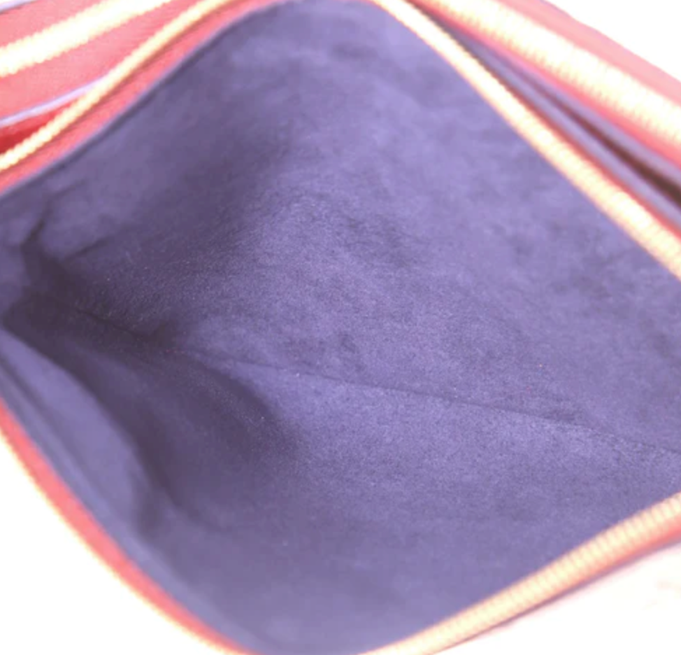 PRELOVED Louis Vuitton Monogram Red Empreinte Leather Double Zip Pochette Bag GI4169 011323