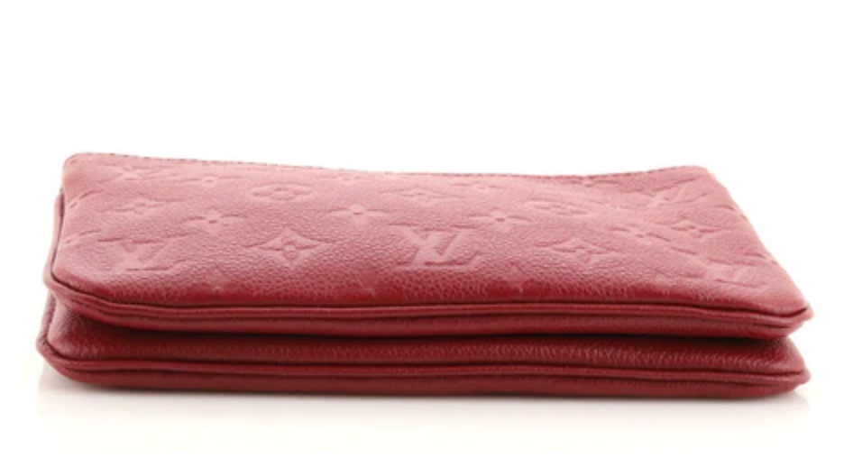 Louis Vuitton Navy x Red Empreinte Leather Double Zip Pochette