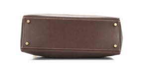 Preloved Hermes Kelly Handbag Havane Gulliver Leather with Gold Hardware 32 011723 LS