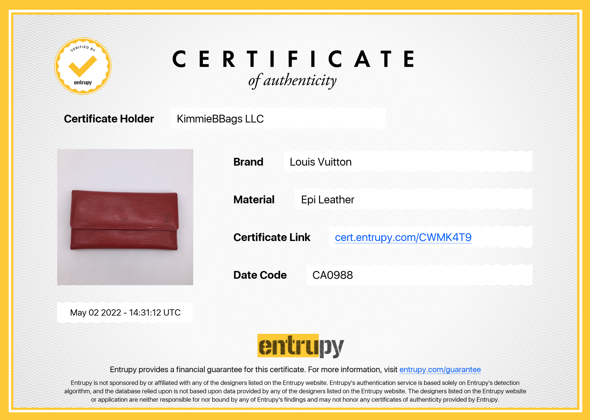 Louis Vuitton Rose Porte Card Case Cult Sample Epi Leather 872726 Wallet  For Sale at 1stDibs
