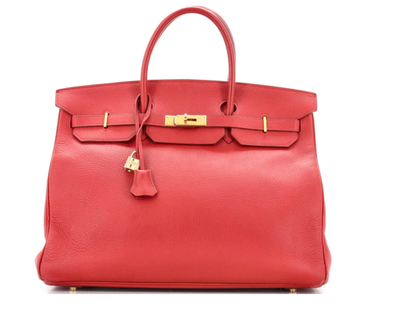 Preloved Hermes Birkin Handbag Red Togo with Gold Hardware 40 012323