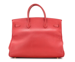 Preloved Hermes Birkin Handbag Red Togo with Gold Hardware 40 012323