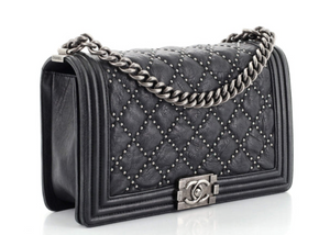 CHANEL, Bags, Chanel Boy Bag Old Medium Black Perforated Lambskin Leather  Chrome Hardware
