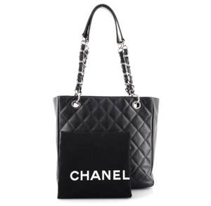 Preloved Chanel Black Caviar Petite Shopping Tote Bag 12179503 012423