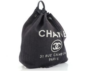 Preloved Chanel Denim Blue Deauville Large Backpack 2451230 012523
