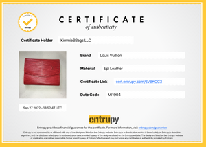 PRELOVED Louis Vuitton Red Epi Card Wallet MI1904 012523