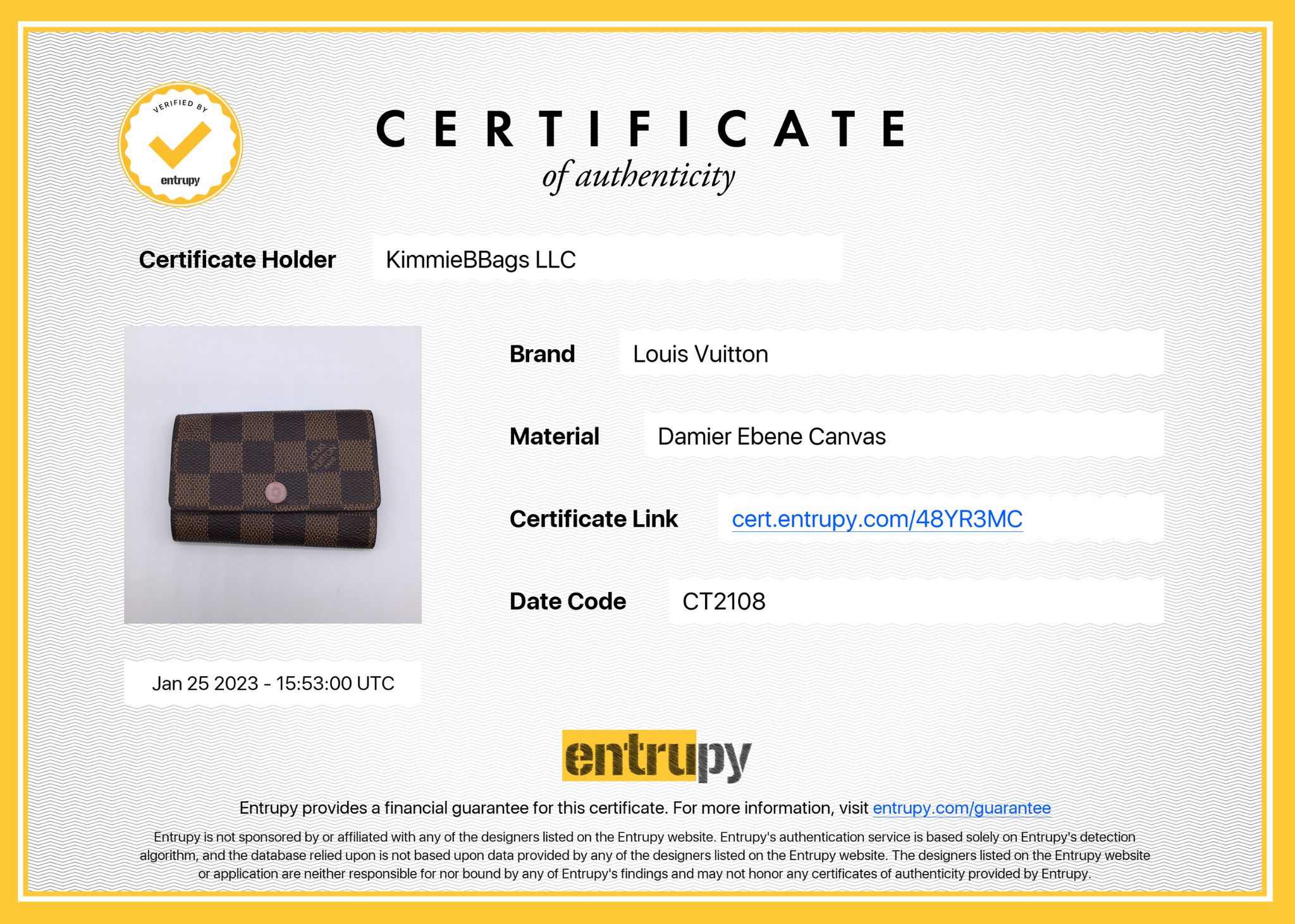 Preloved Louis Vuitton Damier Ebene 6 Key Holder CT2108 012523