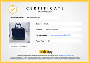 Preloved PRADA Blue Saffiano Leather Handbag 31 012423