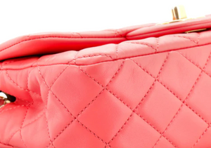 (Like New) CHANEL Pink Lambskin Quilted Mini Flap Bag 30704403 012623