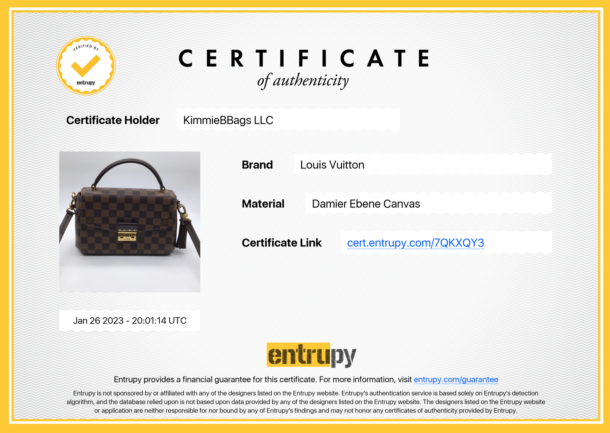 Louis Vuitton Damier Ebene Croisette Shoulder Bag - FINAL SALE