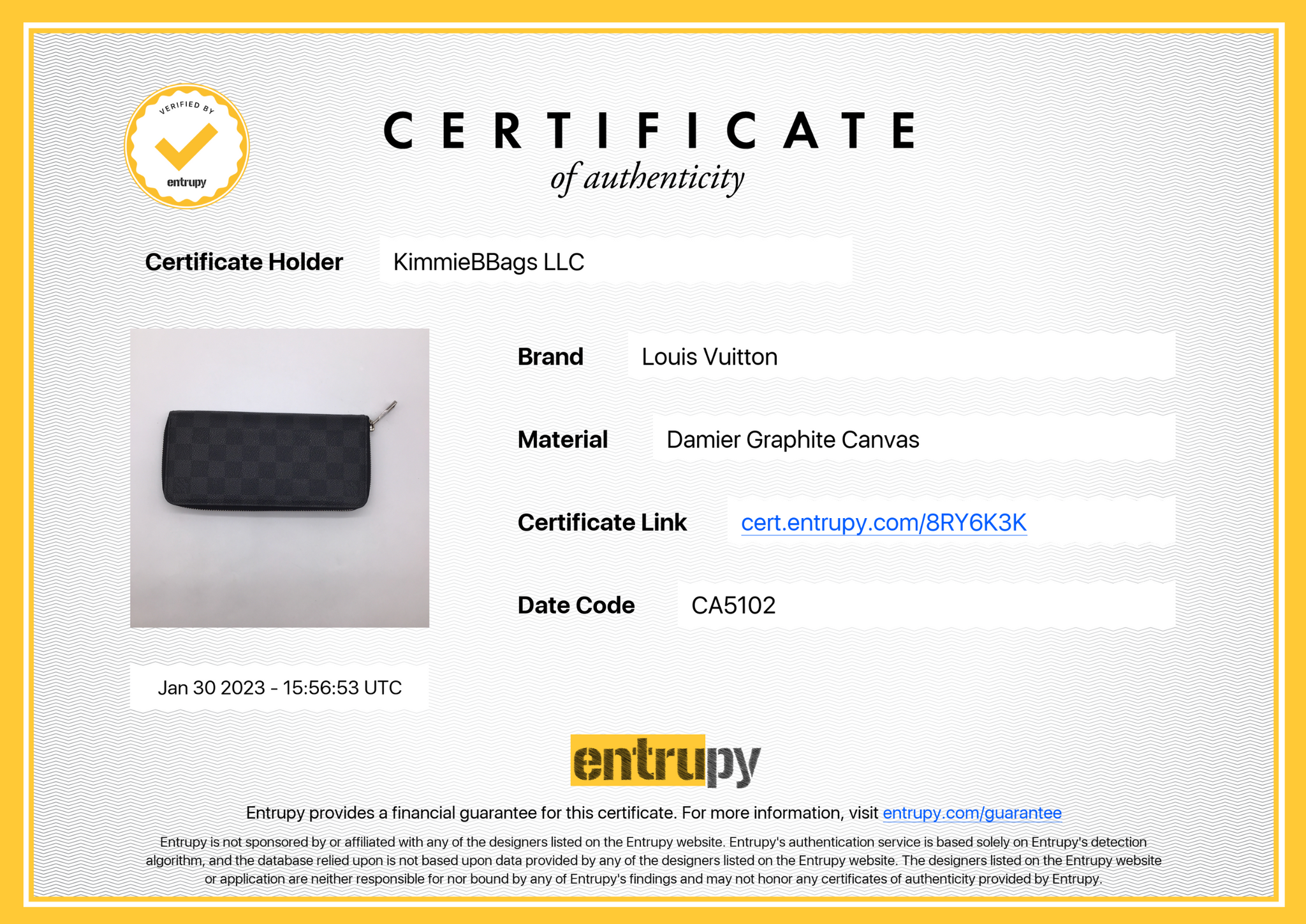 LOUIS VUITTON Damier Graphite Zippy Vertical Wallet 1266683