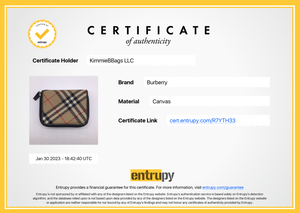 Preloved BURBERRY Check Zip Around Leather Wallet R7YTH33 013023
