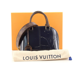 PRELOVED Louis Vuitton Dark Blue Vernis Alma BB with Monogram Canvas C –  KimmieBBags LLC